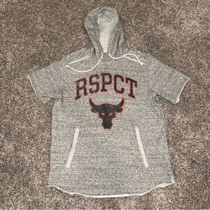Under Armour Hoodie Mens Medium Project Rock RSPCT Short Sleeve Brahma Bull Logo